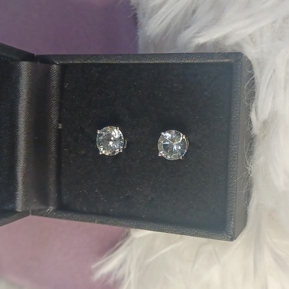 Colleen Lopez Precious Sterling Silver Aquamarine Stud Earrings NIB - Picture 5 of 10
